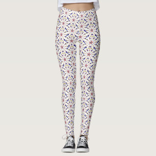 Leggings Patrón de estrellas patrióticas, piernas de vacaci