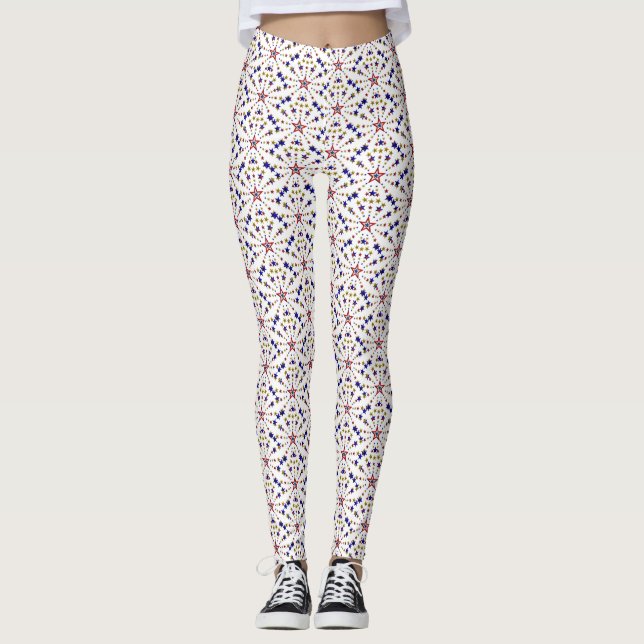Leggings Patrón de estrellas patrióticas, piernas de vacaci (Anverso)