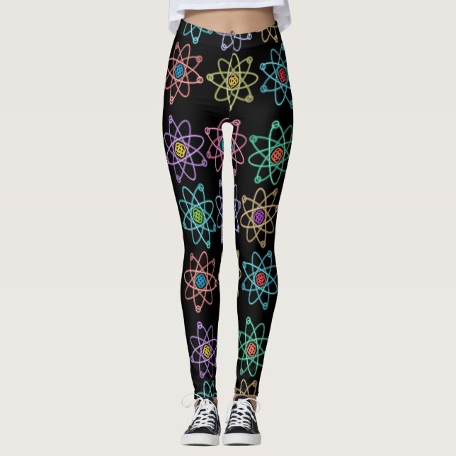 Leggings Patrón de estructura atómica Ciencia Guay (Anverso)