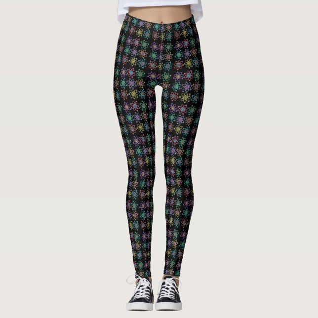 Leggings Patrón de estructura atómica Cool Science (Anverso)