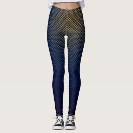 Leggings Patrón de fibra de carbono negro amarillo azul