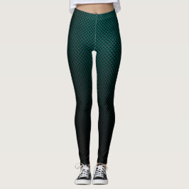 Leggings Patrón de fibra de carbono negro verde azulado