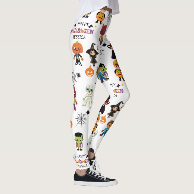 Leggings Patrón de Fiesta de disfraces de Halloween para ni (Derecha)