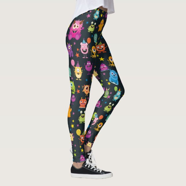 Leggings Patrón de fiesta de Halloween de Monstruo de Disfr (Derecha)