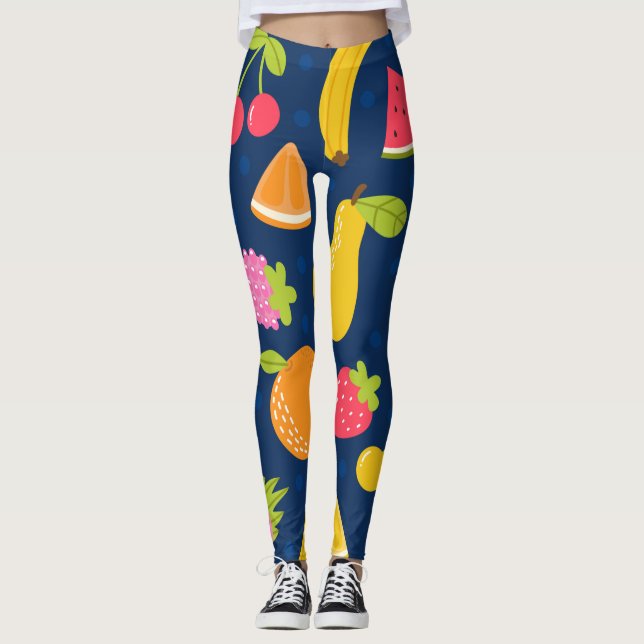 Leggings Patrón de Fiesta de las olas de verano tropicales (Anverso)