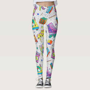 Leggings Patrón de fiesta de patinaje retro de los 90