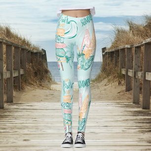 Leggings Patrón de Fiesta de verano de la superficie de ver