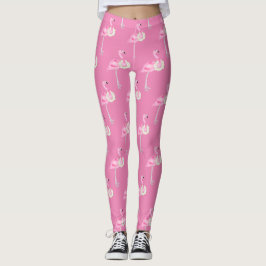 Leggings Patrón de flamenco rosado