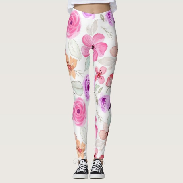 Leggings Patrón de flor (Anverso)