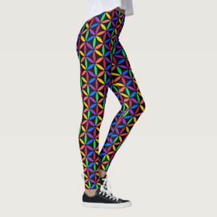 Leggings Patrón de flor arco iris