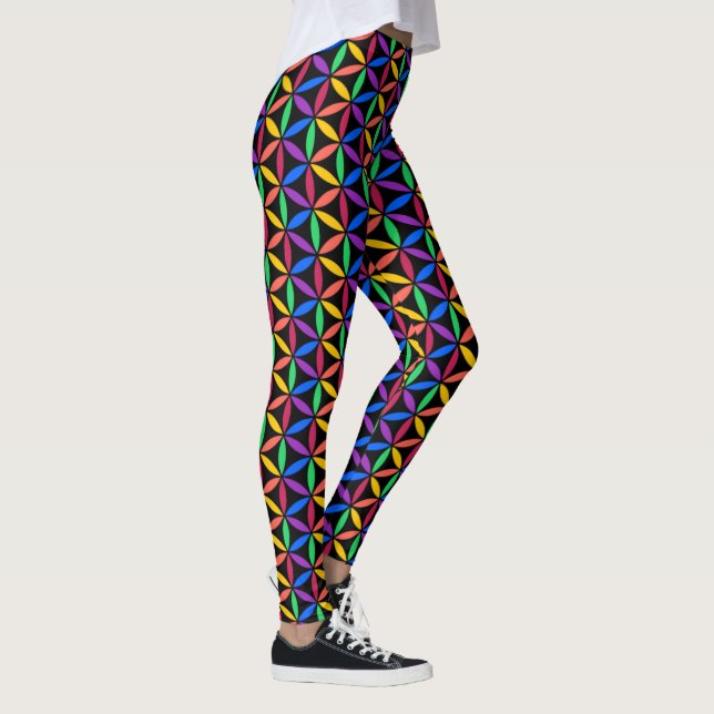 Leggings Patrón de flor arco iris (Derecha)