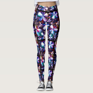 Leggings Patrón de flor crudo Multicolor 1