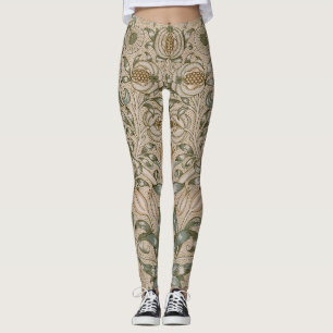 Leggings Patrón de Flor de Lirio y Granada de William Morri