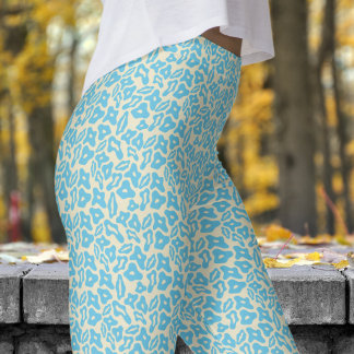 Leggings Patrón de flor de maíz y azul a la moda