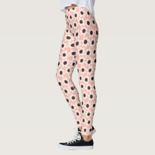 Leggings Patrón de flor de margarita rosada