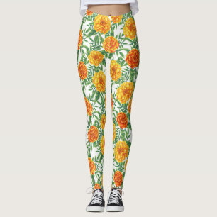 Leggings Patrón de flor de Marigold