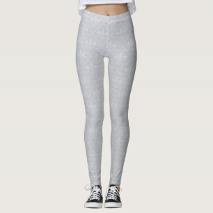 Leggings Patrón De Flor Gris De Lis