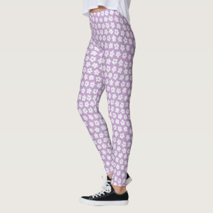 Leggings Patrón de flor púrpura de bonito Pastel