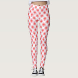 Leggings Patrón de Flor Roja