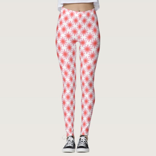 Leggings Patrón de Flor Roja (Anverso)