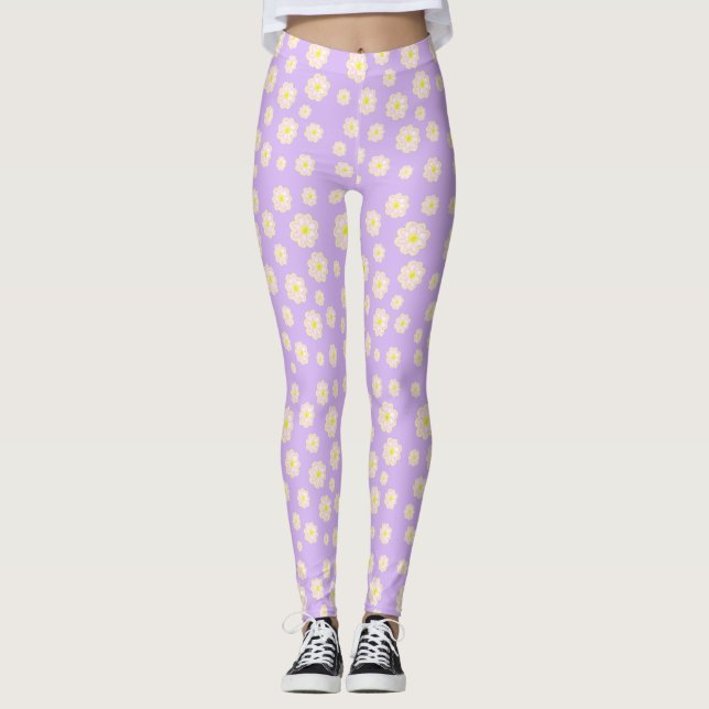 Leggings Patrón de flor suave (Anverso)