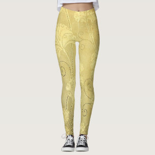 Leggings Patrón de flor vintage Grunge.