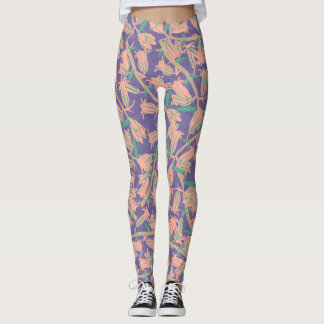 Leggings Patrón de florecimiento#2d Diseñador Moderno de le