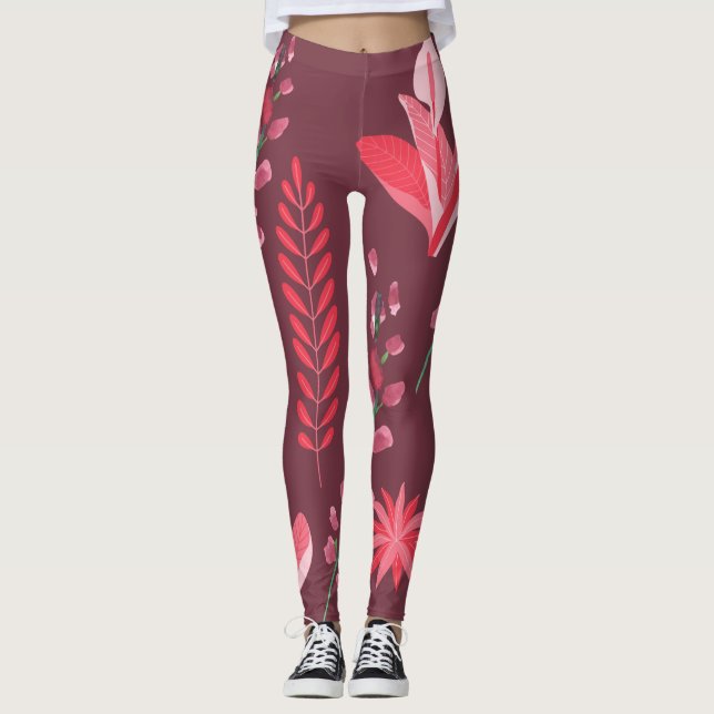 Leggings Patrón de flores (Anverso)