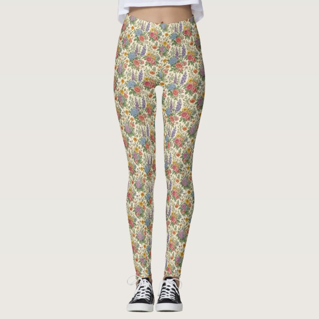 Leggings Patrón de flores (Anverso)