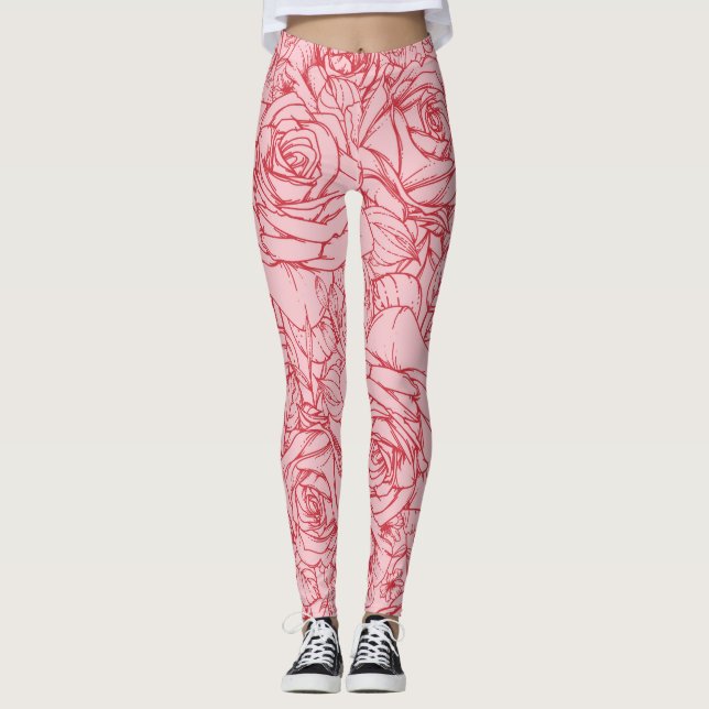 Leggings Patrón de flores 14 (Anverso)