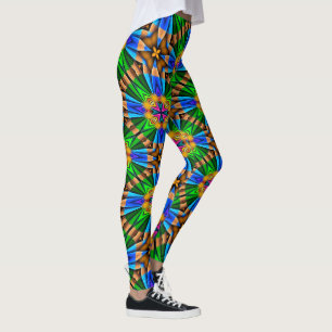 Leggings Patrón de flores abstractas únicas