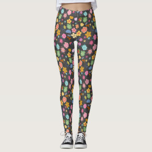 Leggings Patrón de flores boho B01.b Dgrey BG