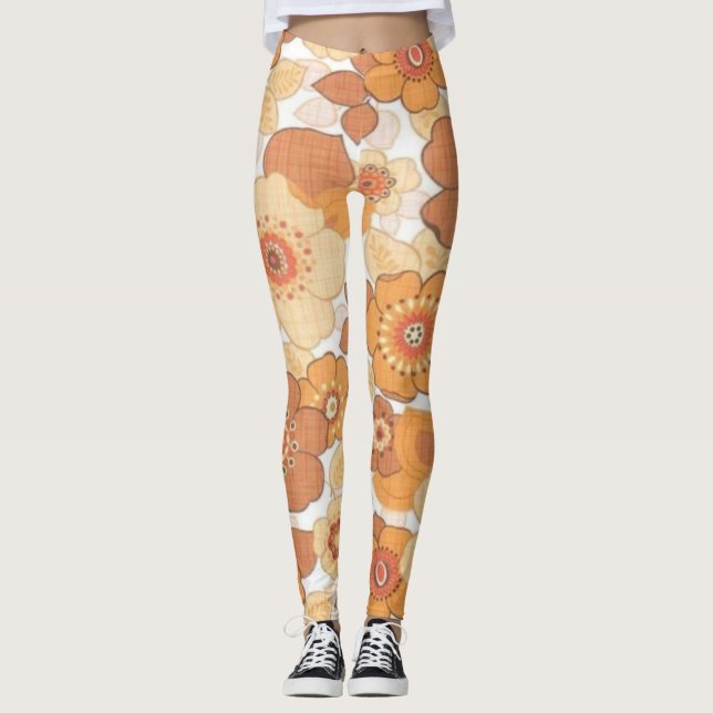Leggings Patrón de flores coloridas (Anverso)