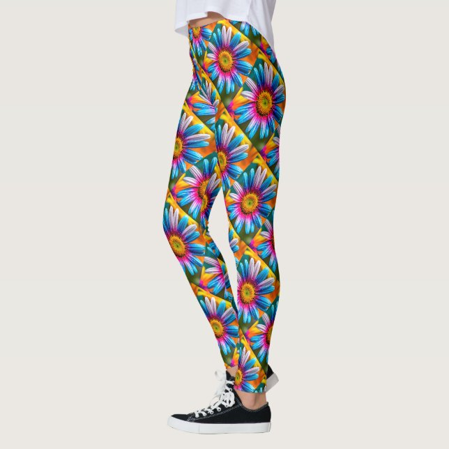 Leggings Patrón de flores coloridas lindas (Izquierda)