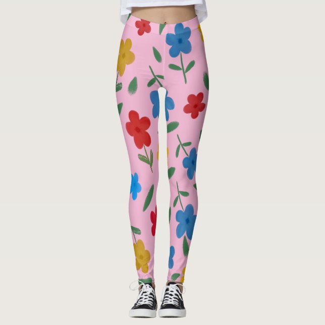 LEGGINGS PATRÓN DE FLORES COLORIDOS ELEGANTES (Anverso)
