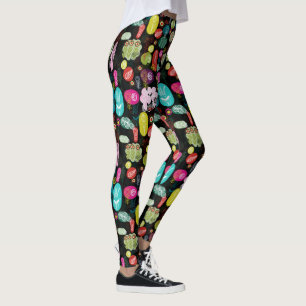Leggings Patrón de flores de corte coloridas