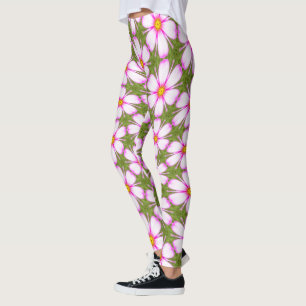 Leggings Patrón de flores de cosmos