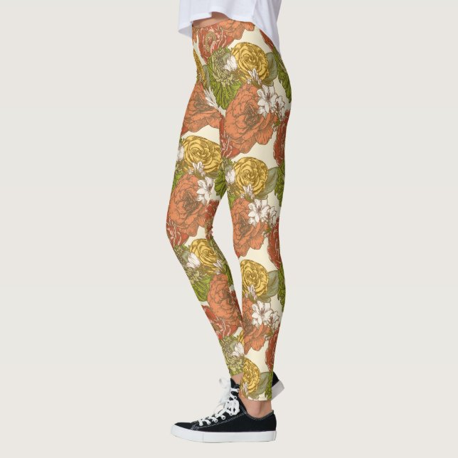 Leggings Patrón de flores de jardín (Izquierda)