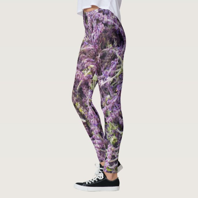 Leggings Patrón de flores de lavanda (Izquierda)
