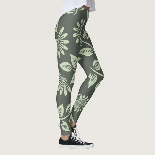 Leggings Patrón de flores de primavera (Derecha)