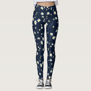 Leggings Patrón de flores delgadas