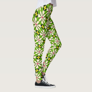 Leggings Patrón de flores estéticas