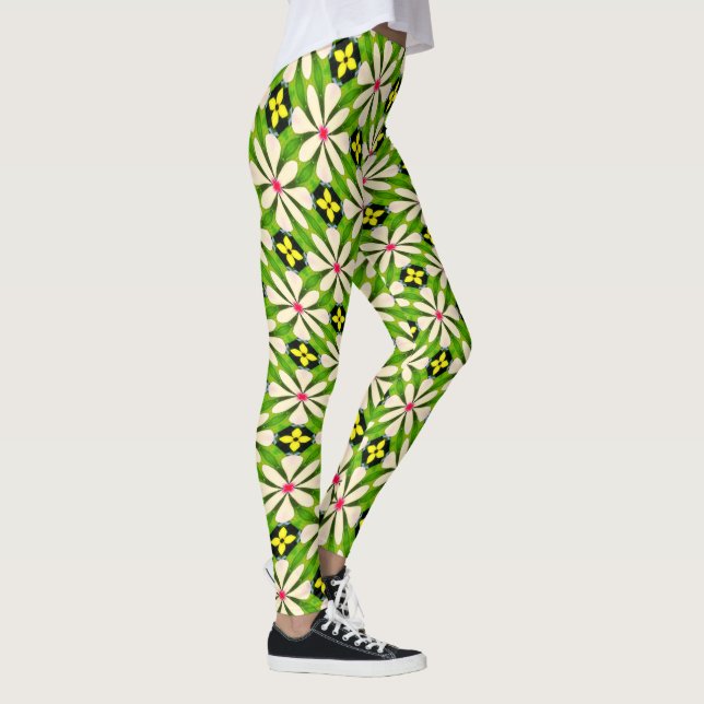 Leggings Patrón de flores estéticas (Derecha)