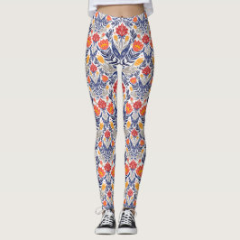 Leggings Patrón de flores folclóricas