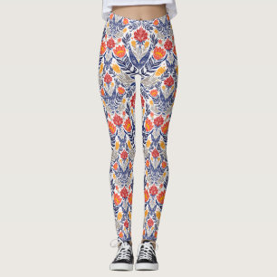 Leggings Patrón de flores folclóricas