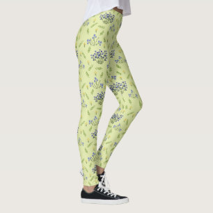 Leggings patrón de flores púrpura y amarilla