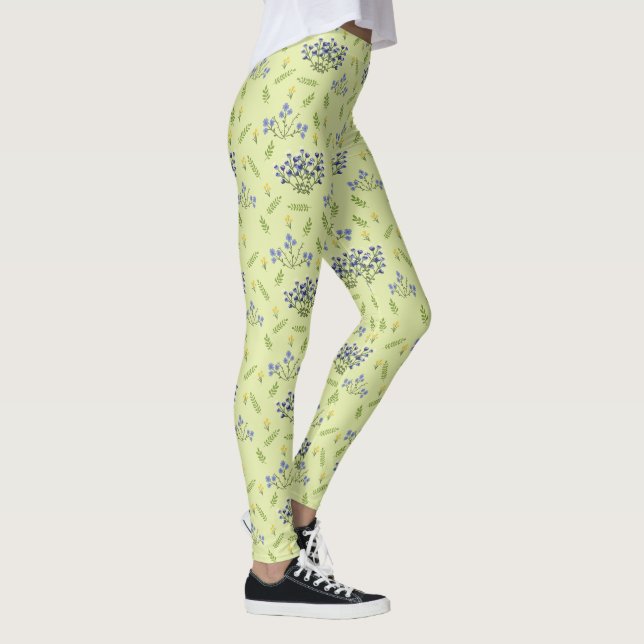 Leggings patrón de flores púrpura y amarilla (Derecha)