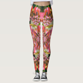 Leggings Patrón de flores rosadas