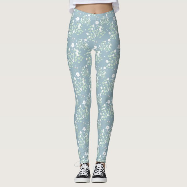 Leggings Patrón de flores silvestres (Anverso)