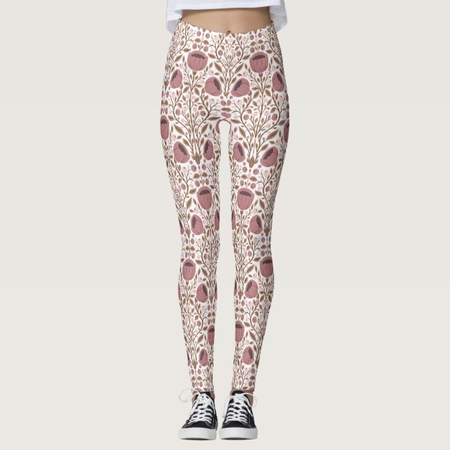 Leggings Patrón de flores silvestres (Anverso)